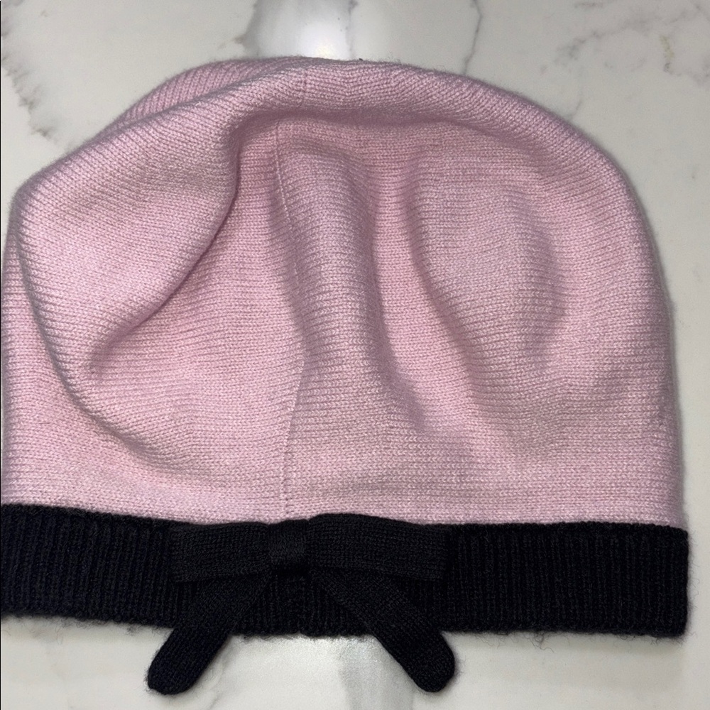 Kate Spade Light Pink Beanie with Black Trim